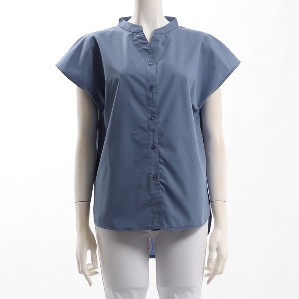 スタンドVネックブラウス