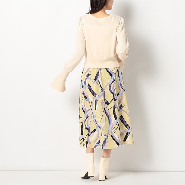 キャンディースリーブクルーネックニット