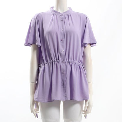 ウエストシャーリング前開きブラウス