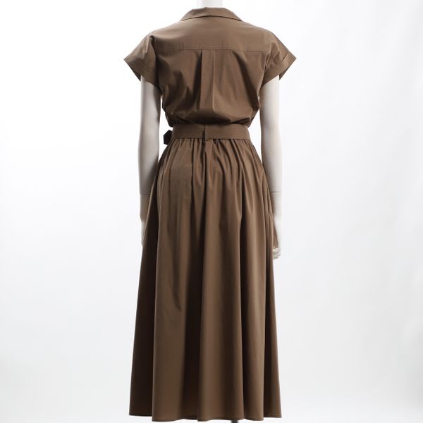 ダブルボタンデザインベルト付きワンピース