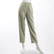 ギンガムチェック柄テーパードパンツ