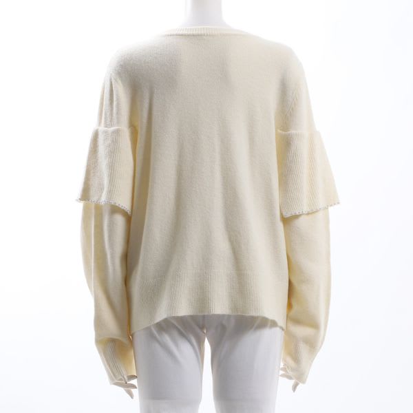 パールフリルデザインニット