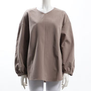ドロップショルダーVネックブラウス