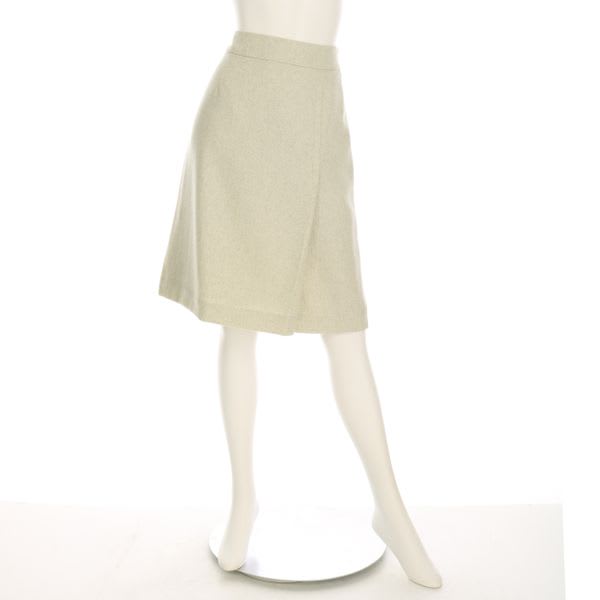 ウール混タック入りフレアスカート