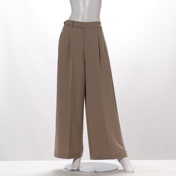 強撚ストレッチワイドパンツ