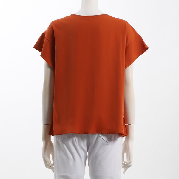 フロントタックVネックブラウス