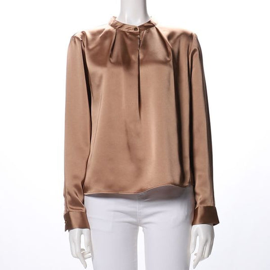 バンドカラータックブラウス