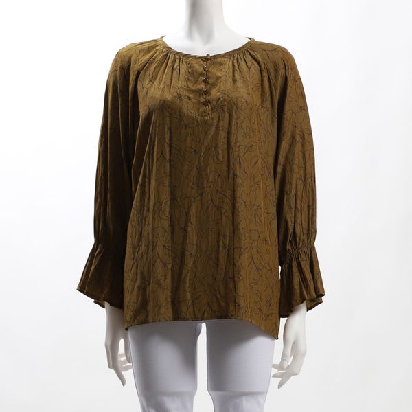 ラインプリント柄ブラウス