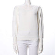 Vネックボリュームスリーブニット