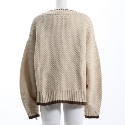 Vネックドロップショルダーニット