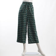 ジオメトリック総柄ドロストワイドパンツ