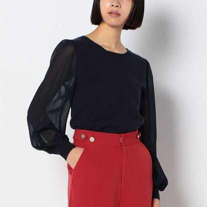 シアーお袖ニット