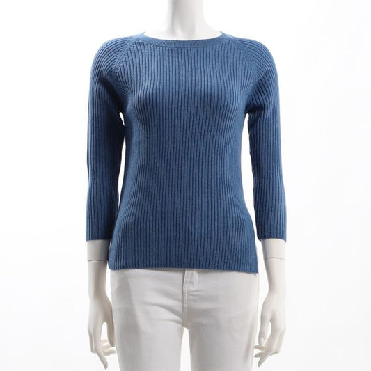 ラグランスリーブリブニット