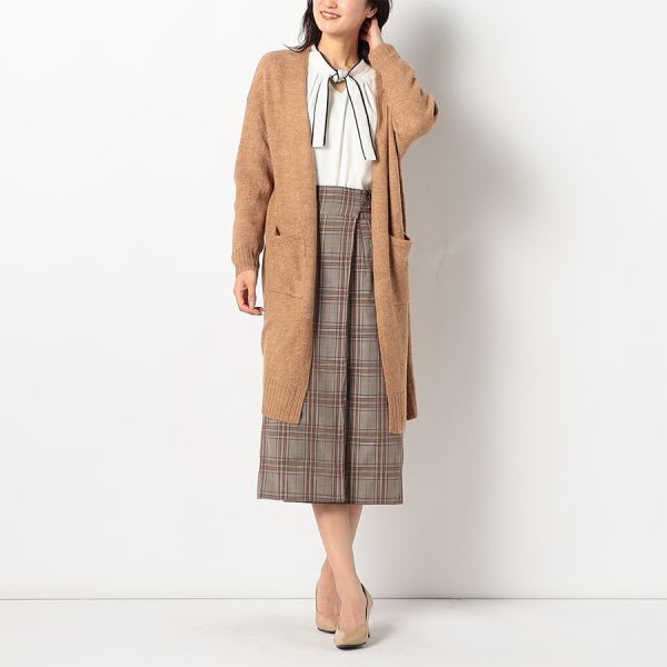 ポケット付きロングカーディガン