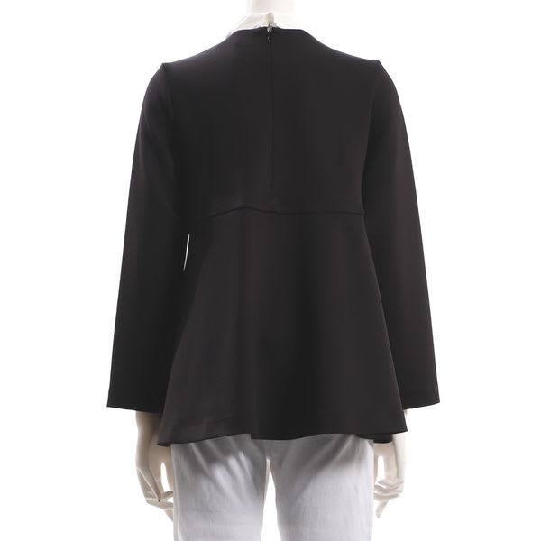 ビジューつき取り外し襟ペプラムトップス