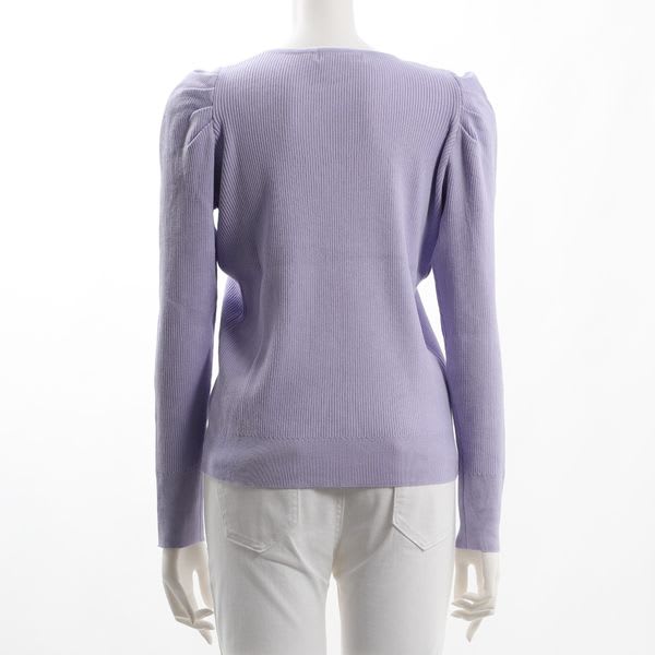 パフスリーブリブニット