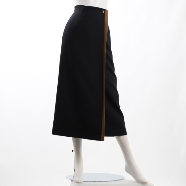 バイカラーラップ風セミタイトスカート