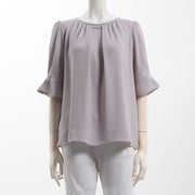 メタルバー付きパフスリーブブラウス