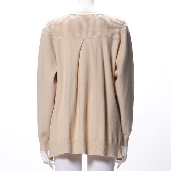 ワッフル編サイドスリットバックタックニット