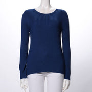 ラウンドネックリブニット