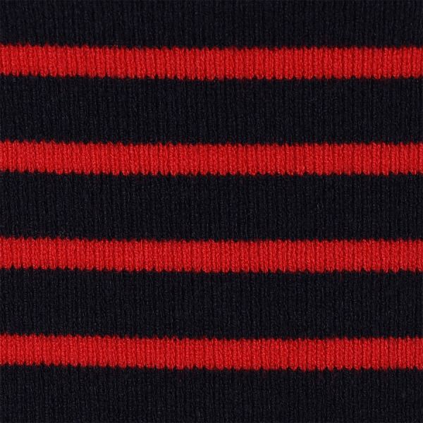 ボーダー柄クルーネックニット