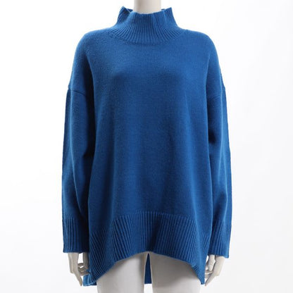 バックスリットデザインドロップショルダーニット