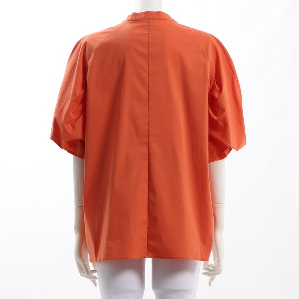 ボリュームスリーブバンドカラーブラウス