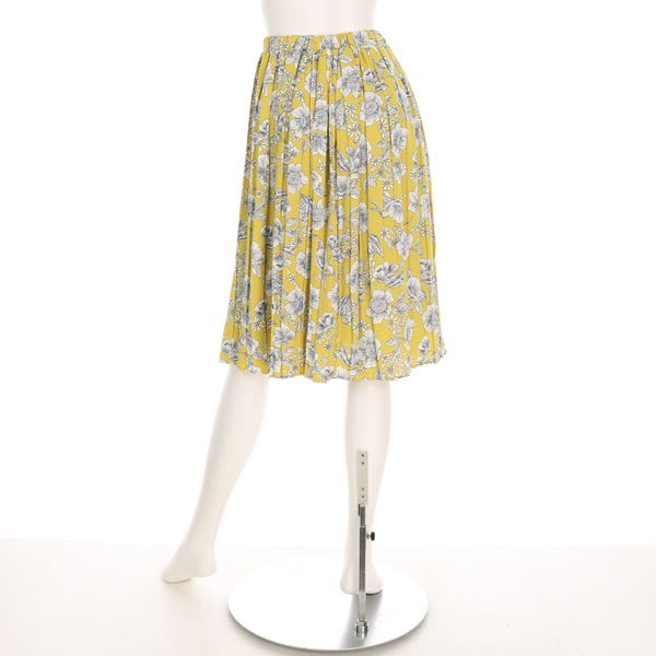 フラワープリントプリーツフレアスカート