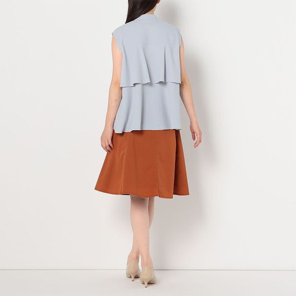 ウエストボタンフレアスカート