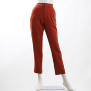 ウィンドウペン柄タックデザインテーパードパンツ