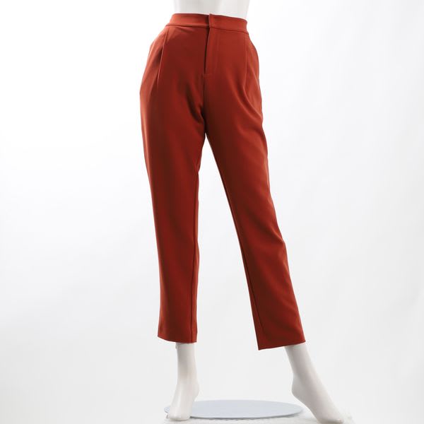 ウィンドウペン柄タックデザインテーパードパンツ