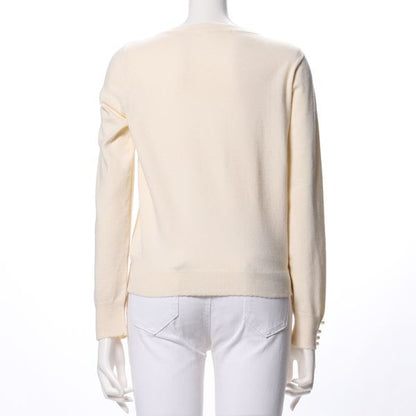 袖口装飾パールニット