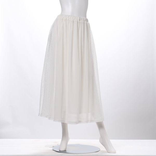 織り柄切り替えフレアスカート