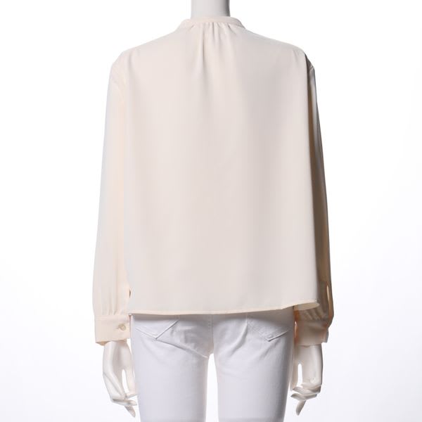 バンドカラーフロントボタンブラウス