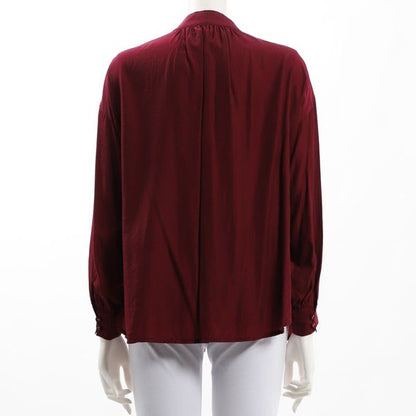 フロントデザインスタンドカラーブラウス