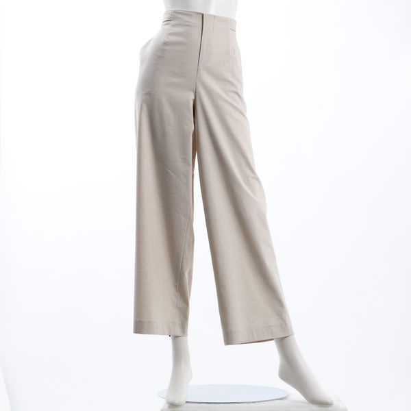ボタン付きベルトストレートパンツ