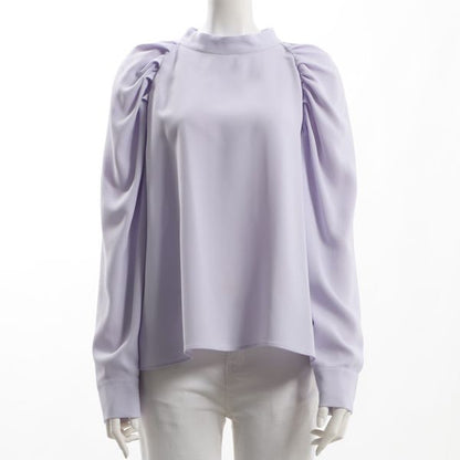 お袖デザインスタンドカラーブラウス