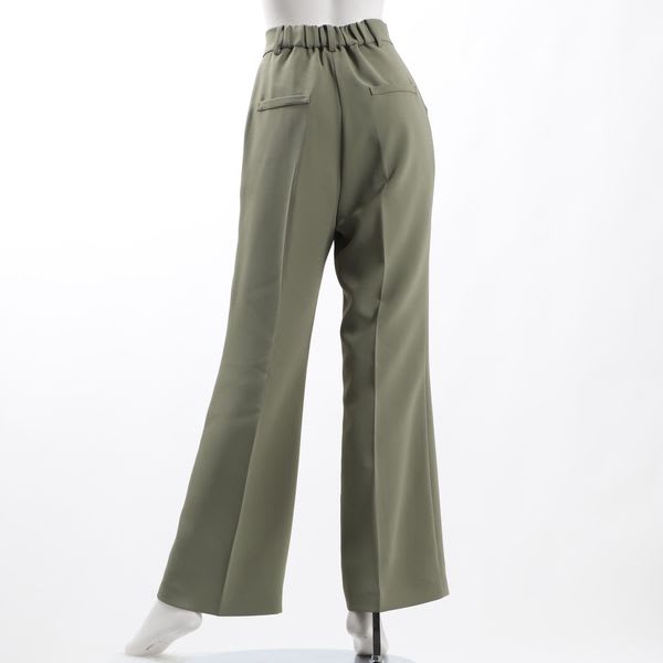 しわになりにくいストレッチツイルワイドパンツ