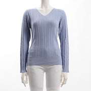 編み目ポイントVネックニット