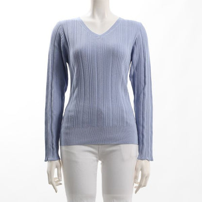 編み目ポイントVネックニット