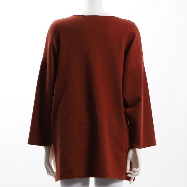 Vネックスリットニット