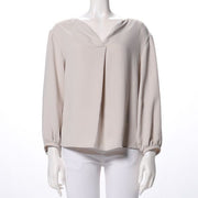 ドロップショルダーＶネックブラウス