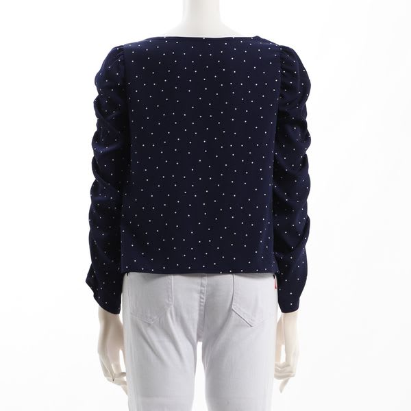 Vネックボリュームスリーブブラウス