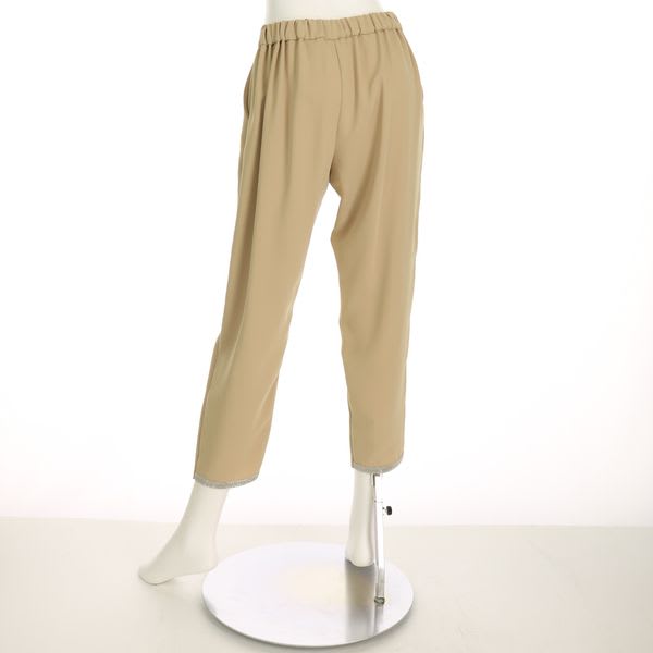 バックキラキラアクセントテーパードパンツ