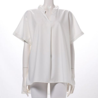 スタンドVネックブラウス