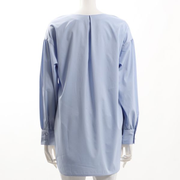 バックテールデザインVネックブラウス