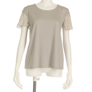 袖プリーツ切り替えカットソー