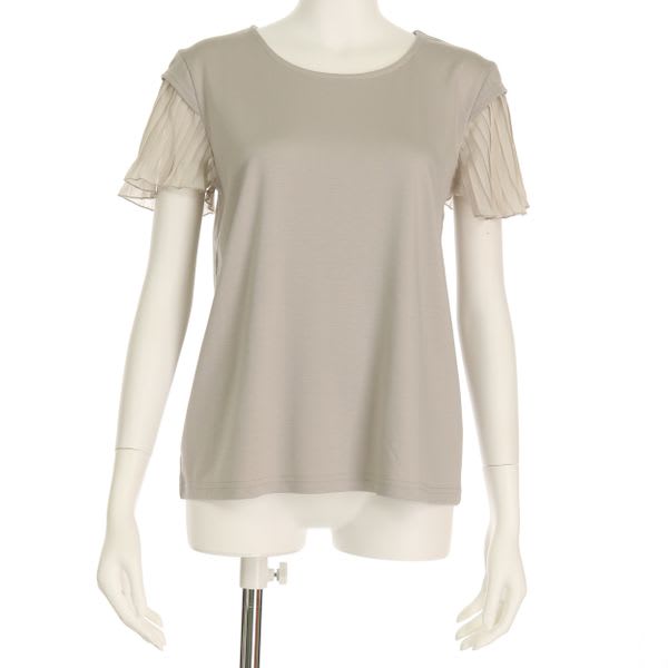 袖プリーツ切り替えカットソー