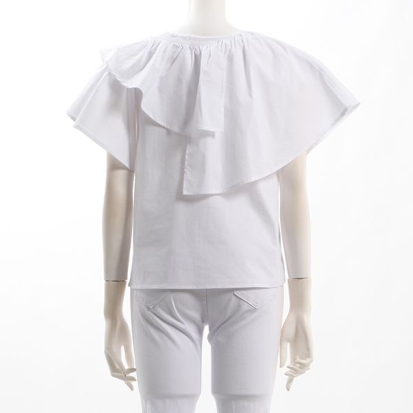 首元フリルボリュームブラウス