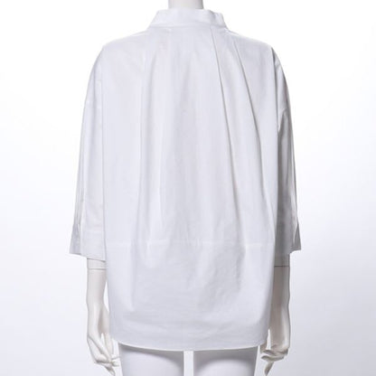 Vネックフロントボタンブラウス